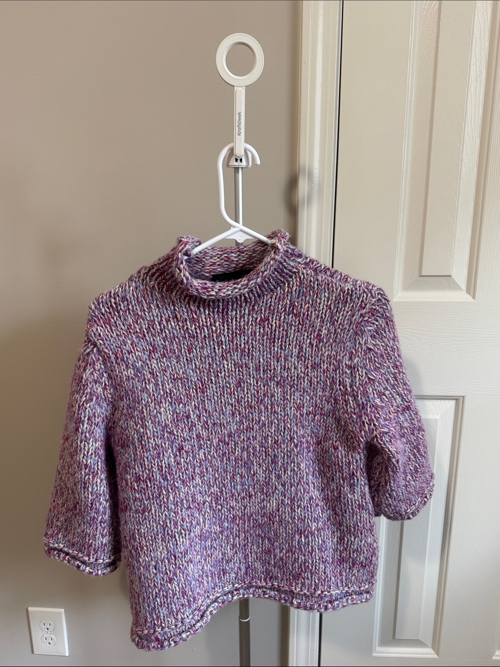 Zara Marled Purple Cowl Neck Sweater